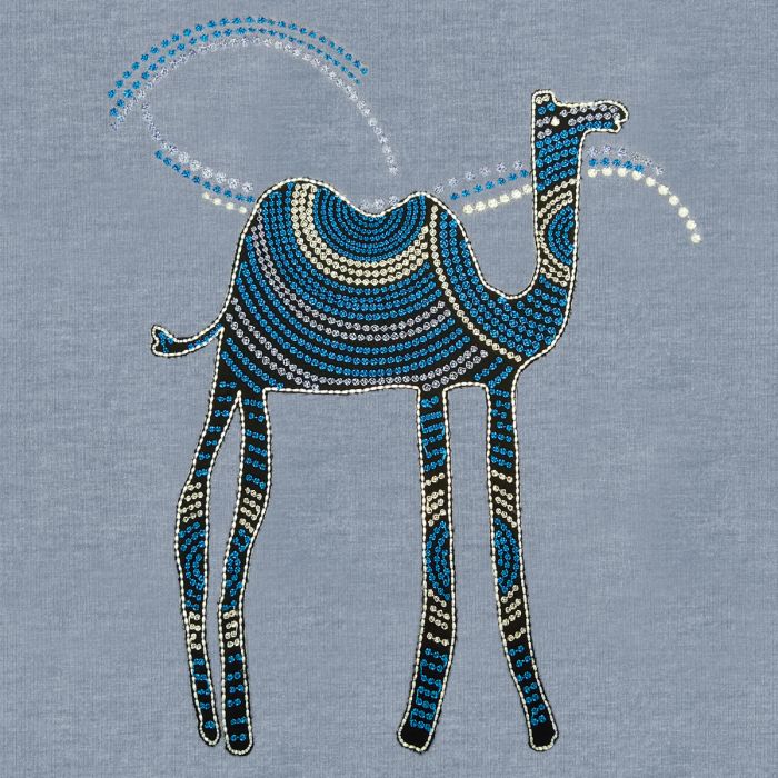 Bezug für das Original Theraline Dessin 182 "Melange Blau-grau" Appl. Kamel, Bamboo Collection