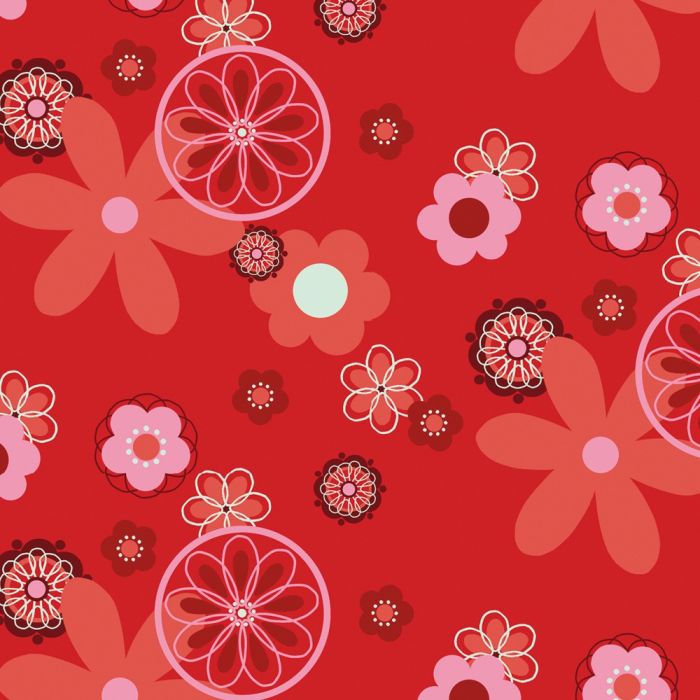 Bezug für das Original Theraline Dessin 88 "Retroblume rot"