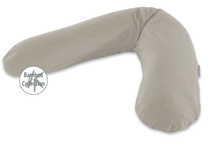 Das Original Theraline Schwangerschafts- und Stillkissen | Bamboo Collection | 146 Lehmgrau