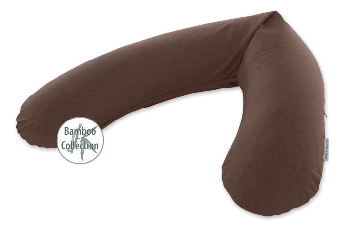 Das Original Theraline Schwangerschafts- und Stillkissen | Bamboo Collection | 156 Melange kastanie