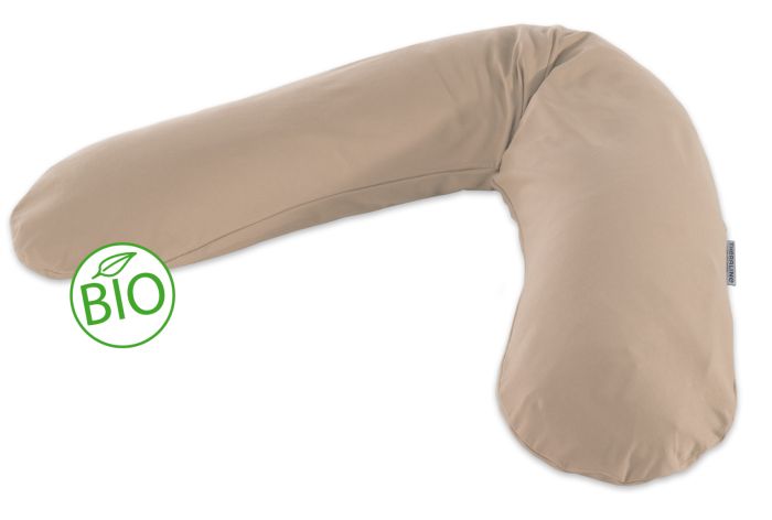 Das Original Theraline Schwangerschafts- und Stillkissen | Bio-Jersey | 172 Cappuccino