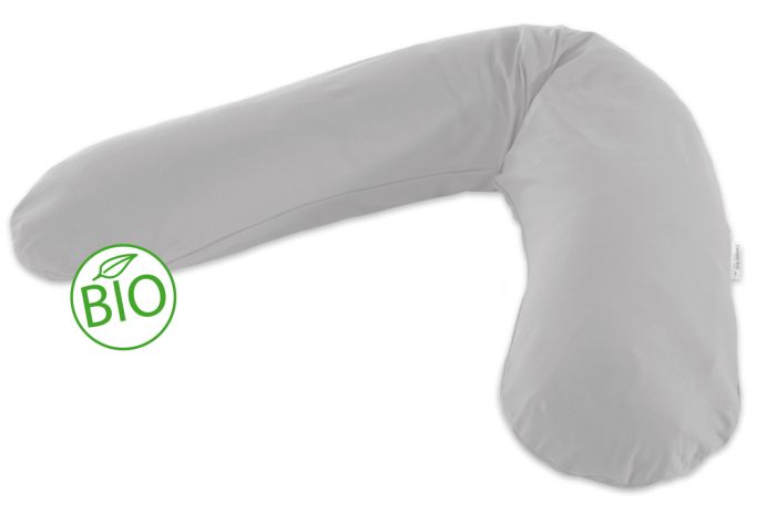 Das Original Theraline Schwangerschafts- und Stillkissen | Bio-Jersey | 173 Grau