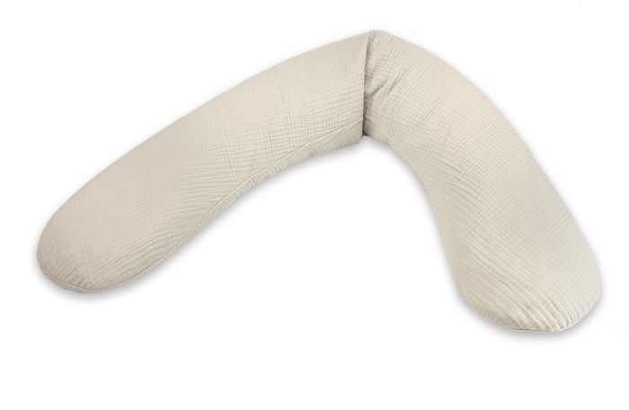Das Original Theraline Schwangerschafts- und Stillkissen | Musselin | 192 Sandbeige